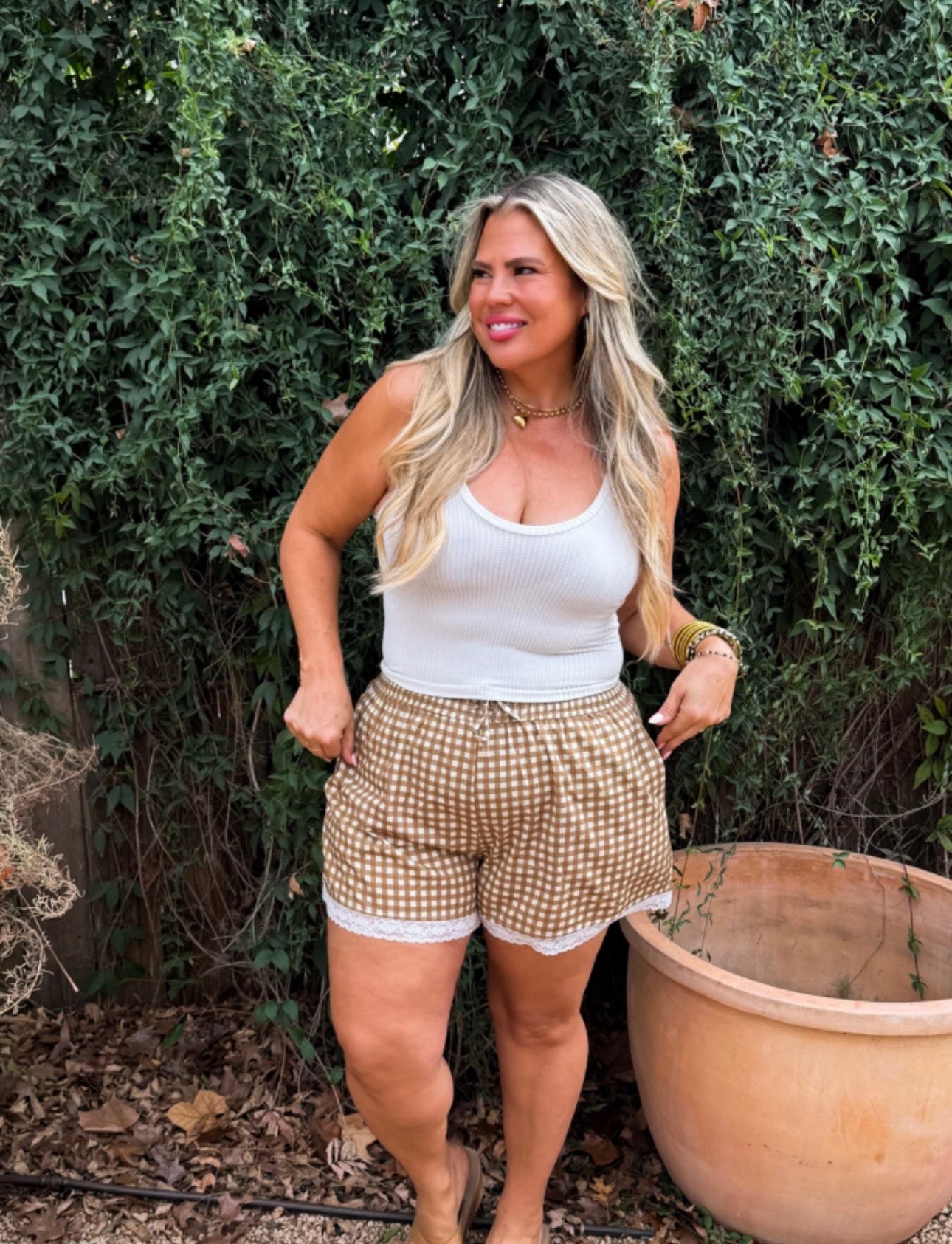 Blakeley Country Side Brown Gingham Shorts