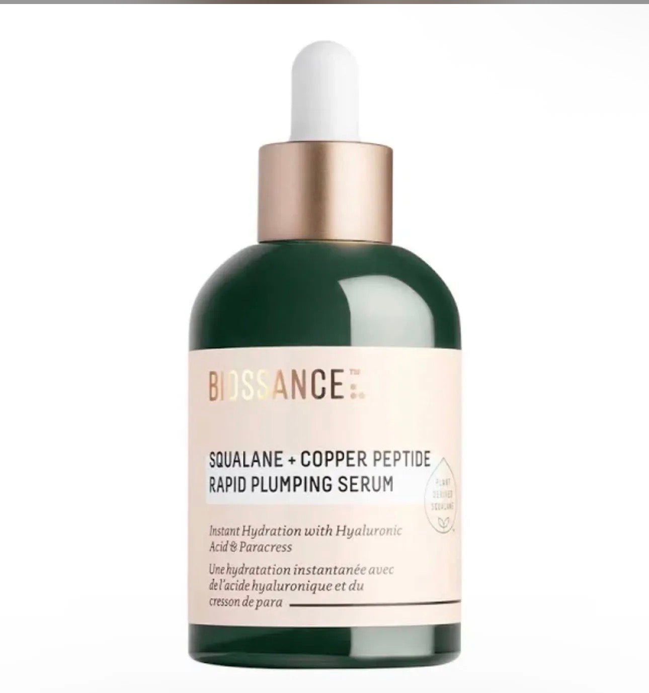 Biossance  Copper Peptide Rapid Plumping & Hydrating Serum with Hyaluronic Acid + Squalane